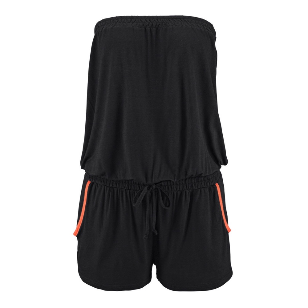 Strapless Smocked Jersey Romper w Pockets - Picture 2 of 6